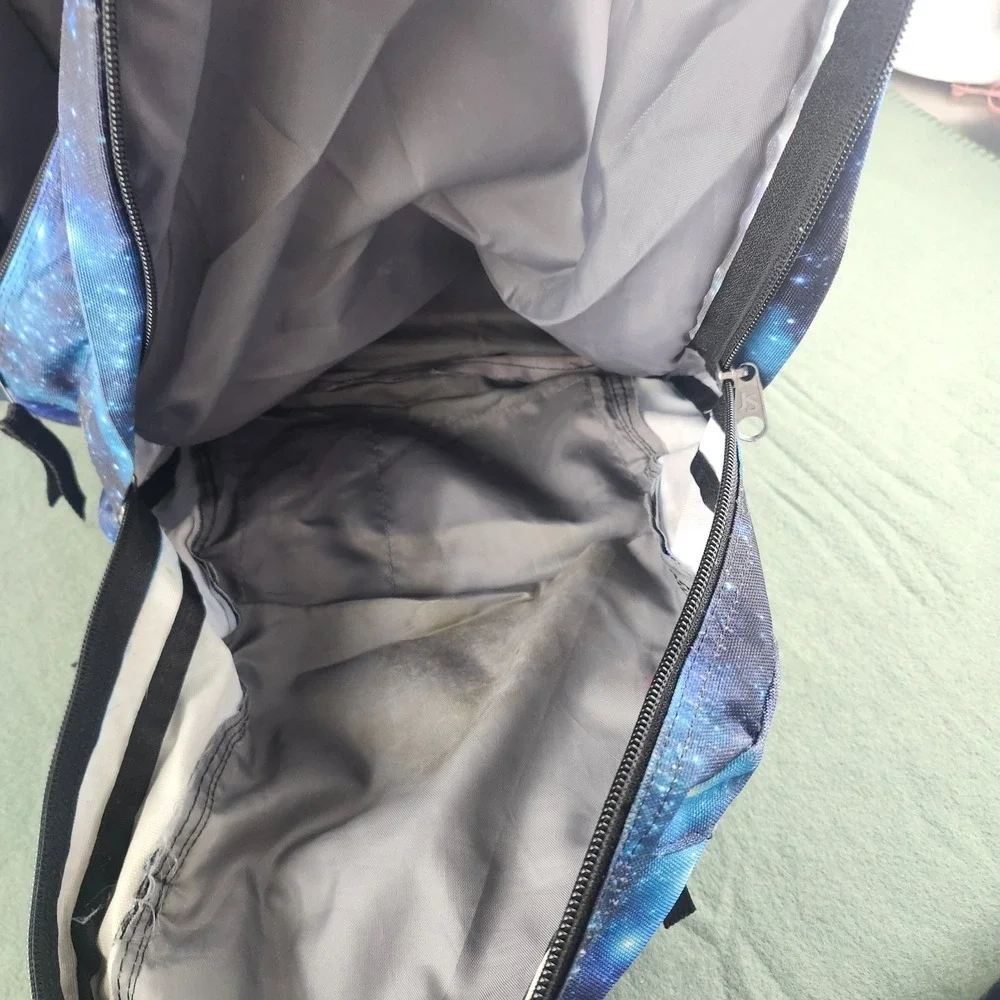 JanSport XL Big Student Laptop Backpack Cosmic Galaxy Blue Cyberspace Dimensions